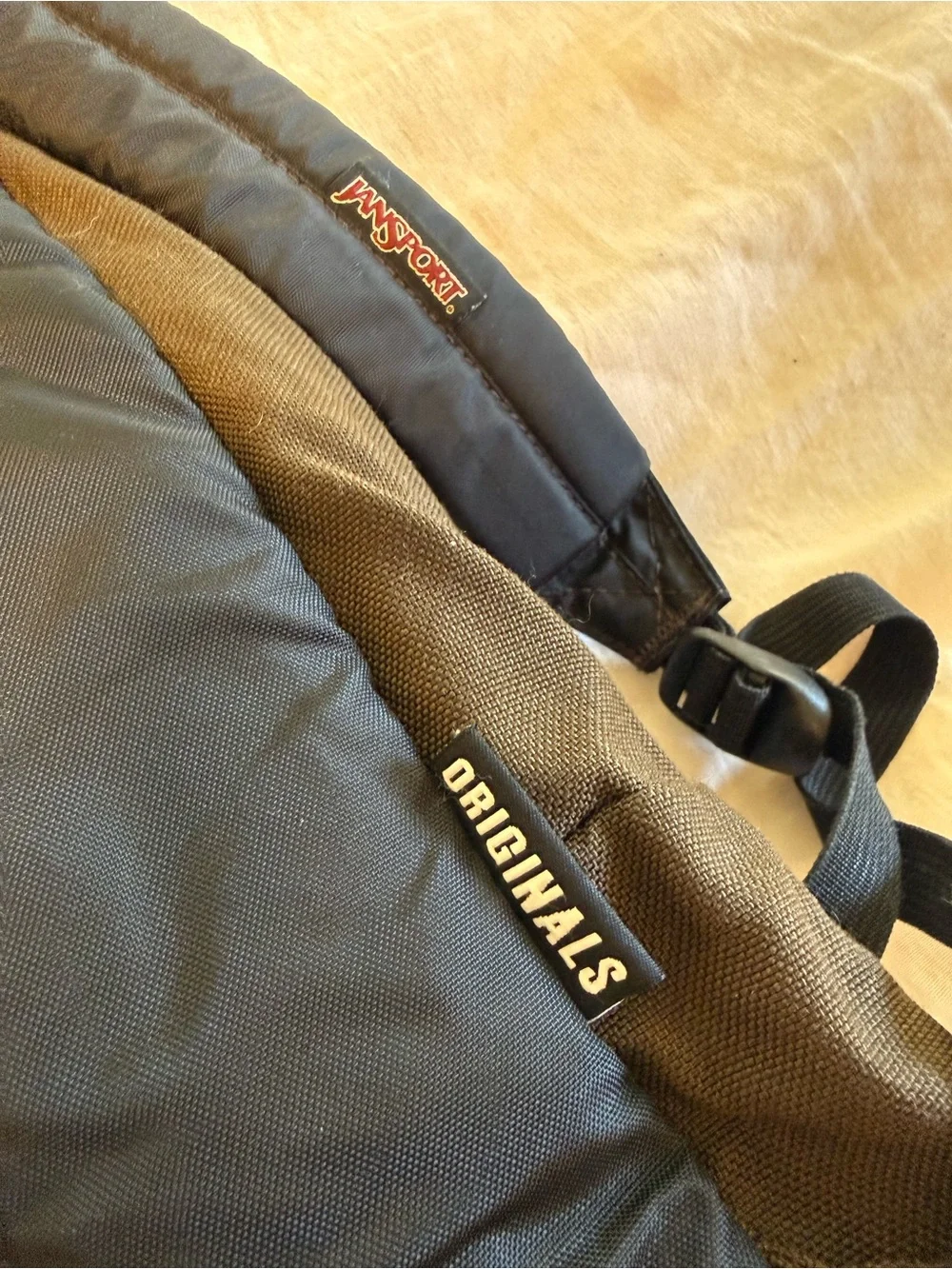jansport originals backback brown suede bottom school hiking y2k new york trendy